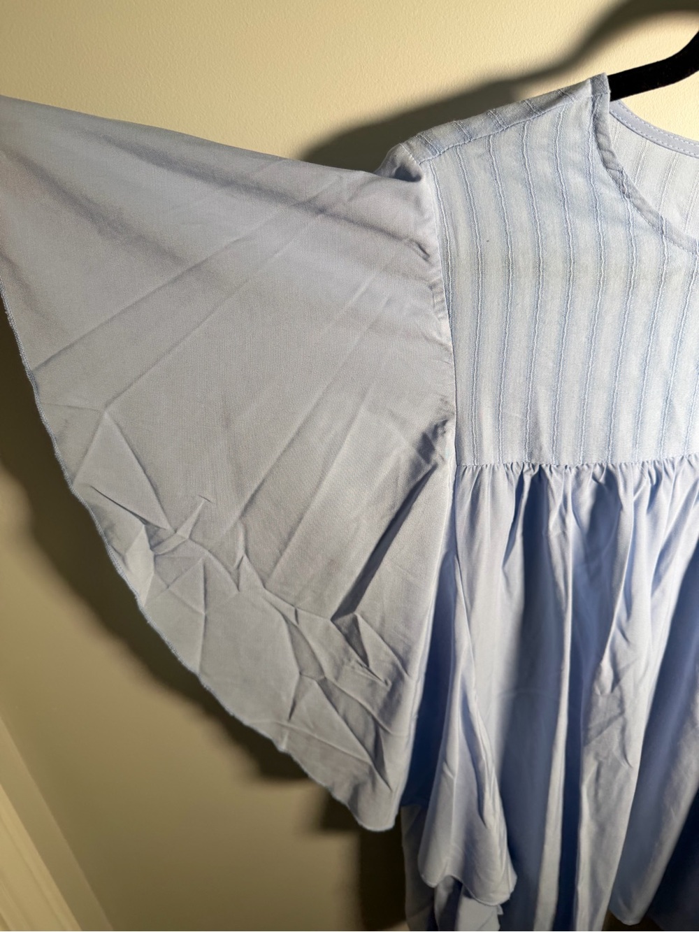 Chic Soul Light Blue Ruffle Sleeve Women's Top - Picture 9 of 9